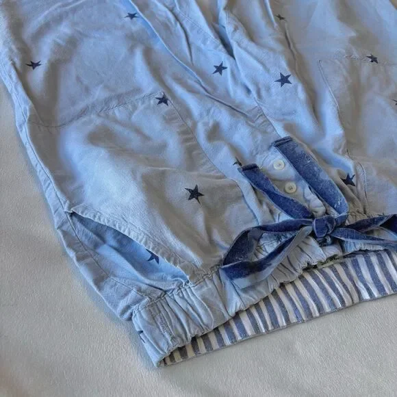 Aerie Star Printed Pajama Pants, Blue, Size Small - Picture 3 of 7